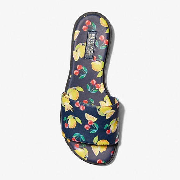 Michael Kors Deanna Sequined Fruit Print Slide Sandal - Picture 4 of 9